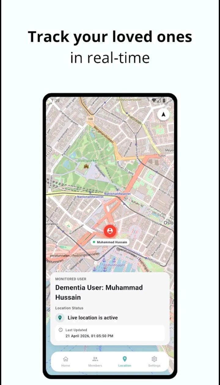 Bo Trygt Hjemme app — home dashboard